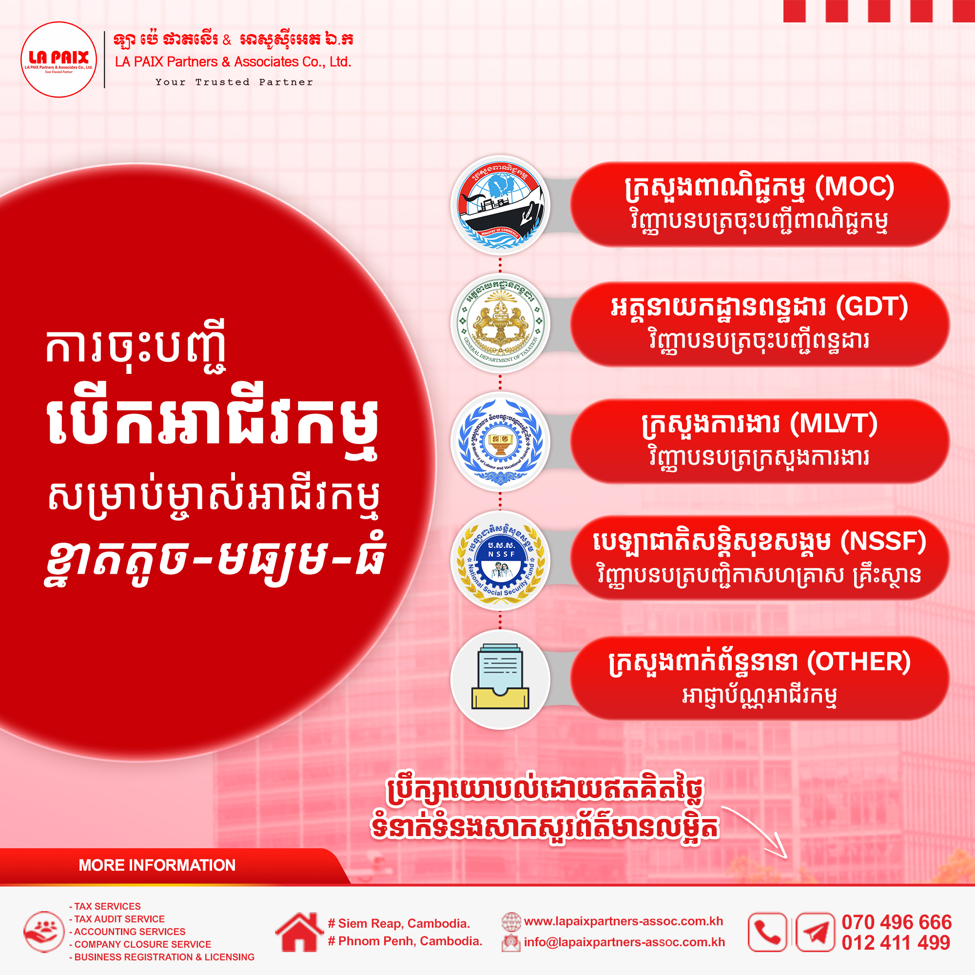 ការចុះបញ្ជីក្រុមហ៊ុនស្របច្បាប់ គឺជាគ្រឹះសម្រាប់ការរីកចម្រើនក្នុងរយៈពេលវែង